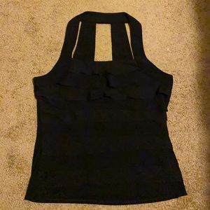 Black Ruffle Tank Top